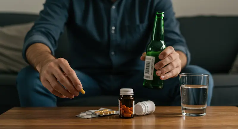 Person receiving support in alcohol and substance abuse counselling