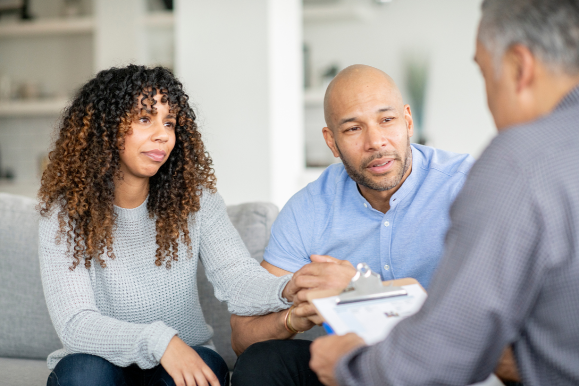 Family in a supportive therapeutic setting